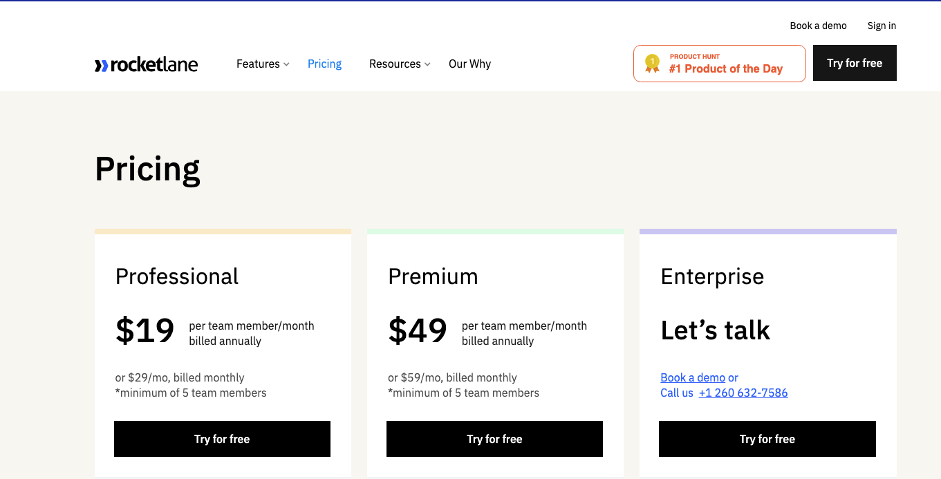 rocketlane pricing