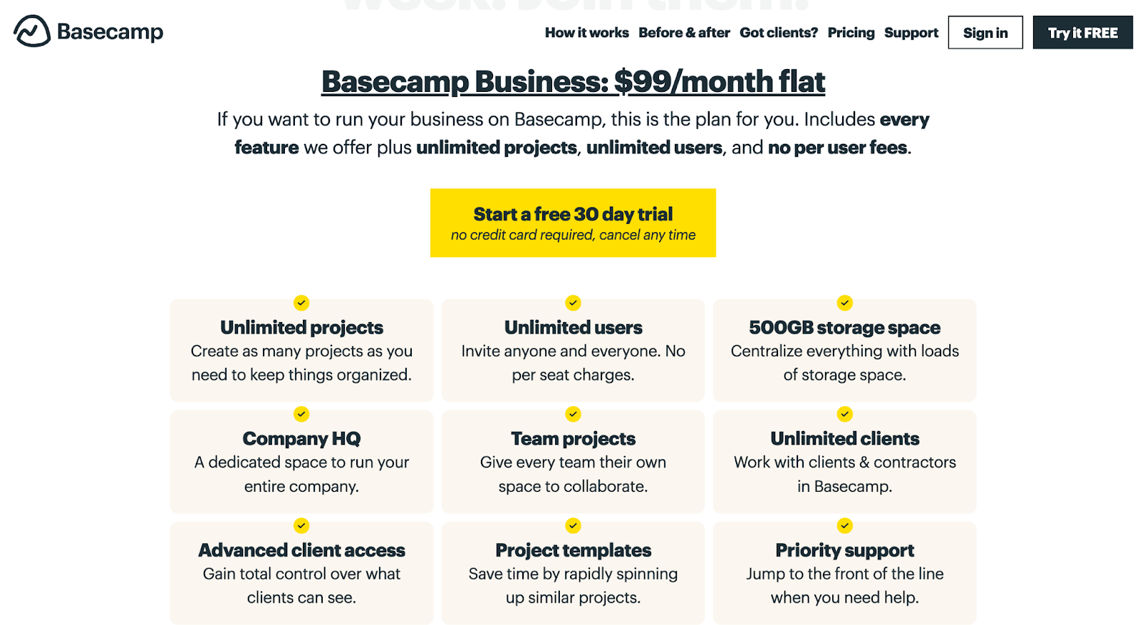 basecamp pricing