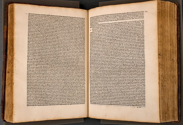 The Library's oldest work, Epistolae sancti Hieronymi (opened).