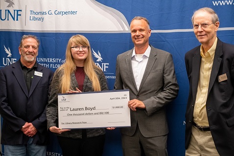 Lauren Boyd with members of the Dean's Leadership Council and her sponser, Dr. Dominik Guess