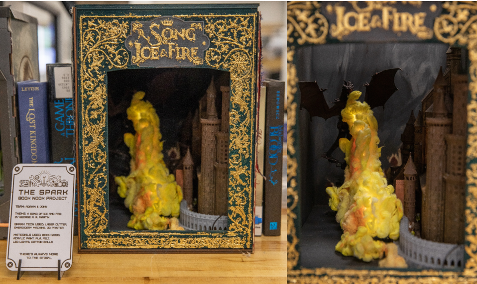 Book Nook of A Song of Ice and Fire created at the Spark Makerspace