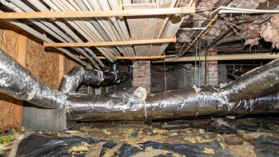 Crawl space under home