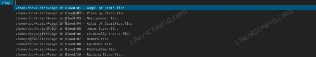Selecting flac files from dmenu