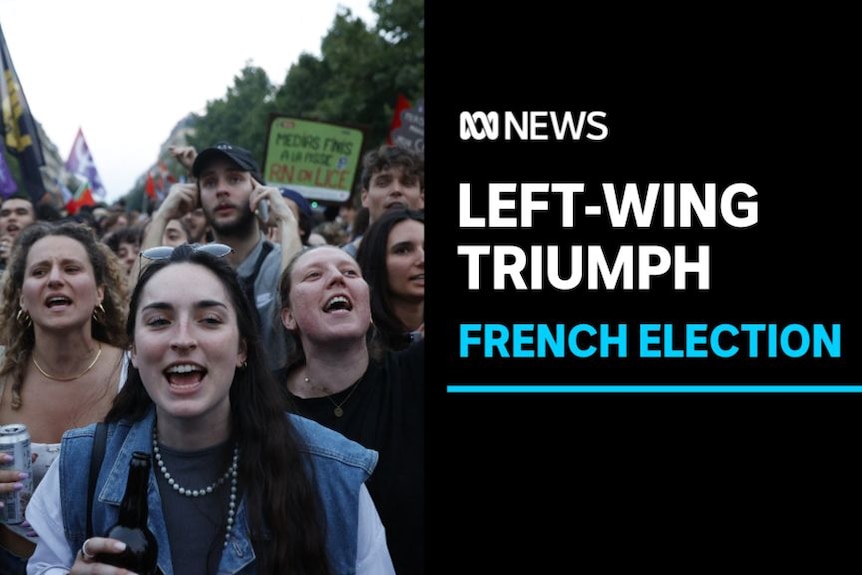 Left-Wing Triumph: A group of young people chanting at a rally.