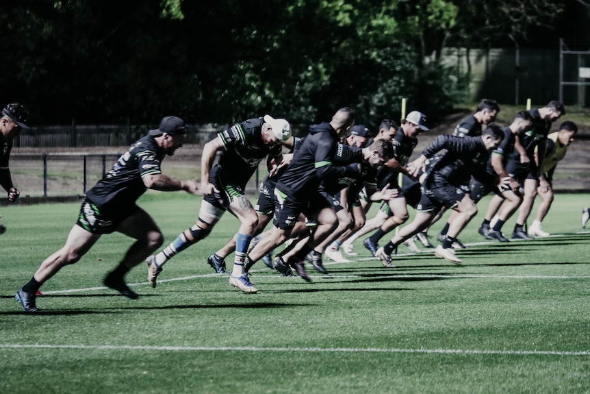 an image of rugby league players training