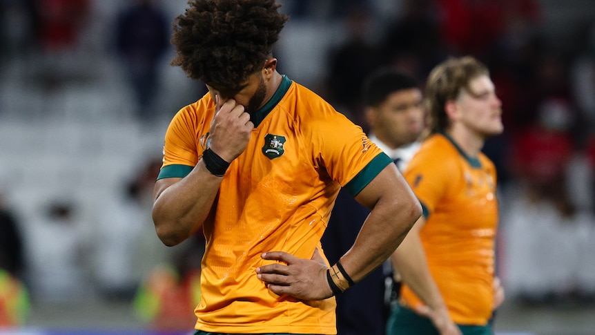 Wallabies players look sad