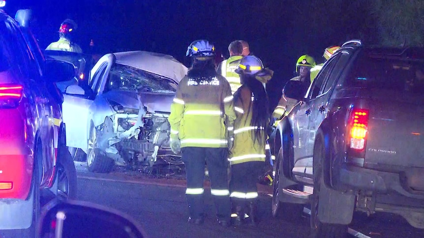 emergency services at the scene of a crash where a 16 year old male died at port stephens