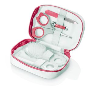 Kit Higiene Rosa - Tesoura, Cortador de Unhas, Lixa, Pente e Escova de Cabelos Multikids Baby - BB098OUT [Reembalado]