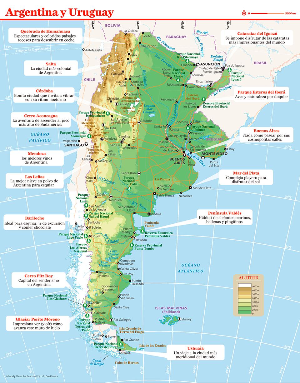 Mapa de Argentina para preparar tu viaje a Argentina de la forma más sencilla.