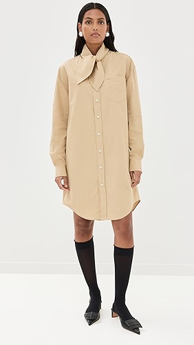 AMI Scarf Collar Shirt Dress.