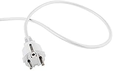 PremiumCord kpsft2w Netzkabel 230V 2m, CEE 44384 Schuko Stecker abgewinkelt zu offenem Kabelende, 3 Kabelenden freigelegt, Farbe weiß