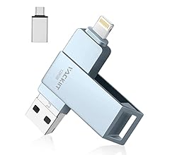 Vackiit 【MFi認証取得】iPhone用USBメモリー 128GB USBフラッシュドライブ 高速USB 3.0 フラッシュメモリー スマホ データ保存 写真 バックアップ lightningコネクタ搭載 iPhone/iPad/PC/A…