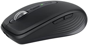 Mouse sem fio Logitech MX Anywhere 3S Compacto, Rolagem rápida, Uso em Qualquer Superfície, Clique Silencioso, Botões programáveis, Recarregável, Conexão Bluetooth - Grafite