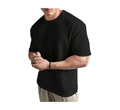 Mens Solid Dotted Unique Design Oversized Tshirt for Men - Round Neck Loose Fit Drop Shoulder Mens T-Shirt