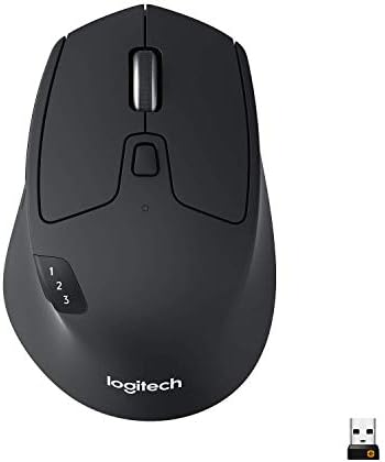 Mouse sem fio Logitech M720 Triathlon com Conexão USB Unifying ou Bluetooth com Easy-Switch para até 3 Dispositivos, 1000 DPI, 6 Botões Programáveis e Pilha Inclusa