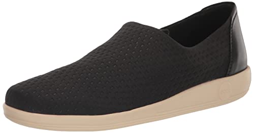 ECCO Women's Soft 2.0 Slip ON Loafer, Black Textile, 7-7. 5