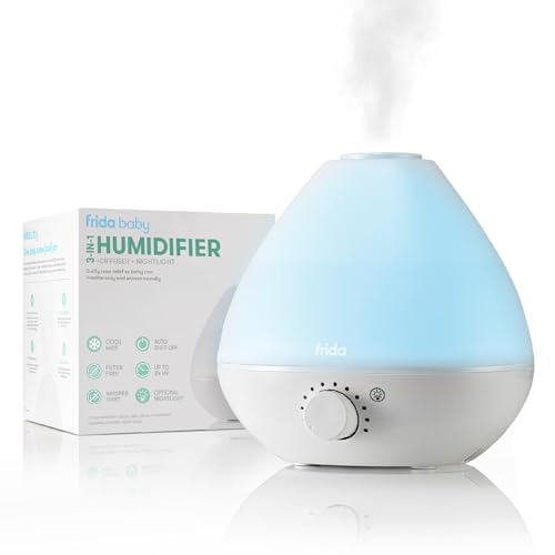 Frida Baby Humidificador de niebla fría 3 en 1 para bebé con difusor + luz nocturna, humidificador de bebé para dormitorio, g