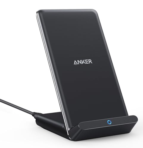 Anker PowerWave 10 Stand ワイヤレス充電器 Qi認証 iPhone 14シリーズ / 13シリーズ Galaxy 各種対応 最大10W出力 (ブラック)