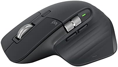 Mouse sem fio Logitech MX Master 3S com Sensor Darkfield para Uso em Qualquer Superfície, Design Ergonômico, Clique Silencioso, Conexão USB ou Bluetooth - Grafite