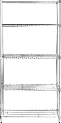 5段スチールラック 棚 メタルラック キッチンラック 耐荷重794kg 幅 91.4 ×奥行 35.5 ×高さ182.8cm クローム [並行輸入品]