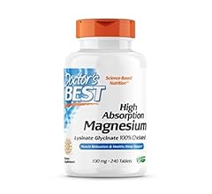 Doctor's Best High Absorption Magnesium Glycinate Lysinate, 100% Chelated, Non-GMO, Vegan, Gluten & Soy Free, 100 mg, 240 C…