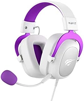 Headset Fone de Ouvido Havit HV-H2002d Purple, Gamer, com Microfone, Falante 53mm, Plug 3, 5mm: compatível com XBOX ONE e PS4, HAVIT, HV-H2002d Cor Roxo e Branco