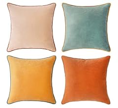 MONDAY MOOSE Decorative Throw Pillow Covers Cushion Cases, Set of 4 Soft Velvet Modern Double-Sided Designs, Mix and Match …