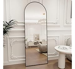 Koonmi Arched Full Length Mirror, 64"x21" Black Standing Hanging or Leaning Full Body Mirror with Aluminum Alloy Frame for …
