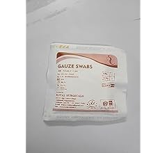 Royal Surgicals Sterile Absorbent Cotton Gauze Swab | Gauze Swab for Wound Dressing/First Aid/Home (7.5cm x 7.5cm x 12ply) …