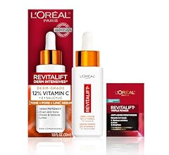 L'Oreal Paris Revitalift 12% Pure Vitamin C Serum, Vitamin E, Salicylic Acid, Brightening 1 oz + Moisturizer Sample