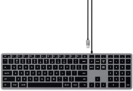 Satechi Teclado Slim W3 Iluminado com Cabo e Keypad Numérico - Teclas Iluminadas e conexão USB-C - Para M2/ M1 MacBook Pro/Air, M2/ M1 iPad Pro/Air, M2 Mac Mini, iMac M1