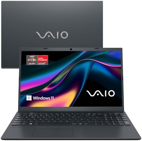 Notebook VAIO®FE15 AMD® Ryzen 5 Windows 11 Home 8GB 512GB SSD Full HD - Prata Titânio