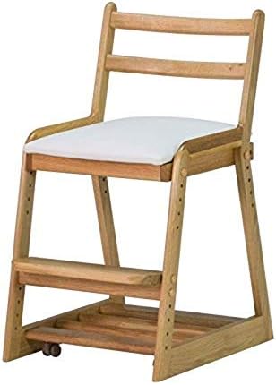 ISSEIKI 学習チェア【完成品】ナチュラル 幅42cm（オーク材）LIFE-OAK DESK CHAIR (NA-WH) ラック付き 高さ調節 木製家具 おしゃれ こども用 一人掛け 学習椅子 インテリア 学童