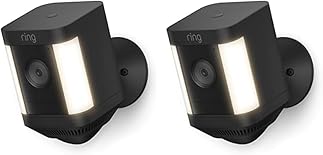 Ring Spotlight Cam Plus, Battery | Two-Way Talk, Color Night Vision, and Security Siren (2022 release) | 2-pack, Black