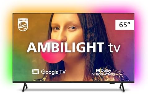 Smart TV Philips Ambilight 65" 4K 65PUG7908/79, Google TV, Comando de Voz, Dolby Vision/Atmos, VRR/ALLM, Bluetooth