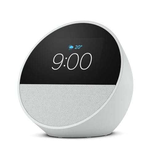 【New】Echo Spot（2024年発売） - スマートアラームクロック with Alexa、鮮やかなサウンド | グレーシャーホワイト