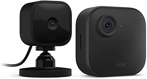 Blink Outdoor 4 (4th Gen) + Blink Mini – Smart security camera, two-way talk, HD live view, motion detection, set up in minutes, Works with Alexa – 1 camera system + Mini (Black)