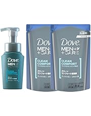 Dove 【Amazon.co.jp限定】クリーンコンフォート メンズ 泡洗顔 ポンプ 130ml + 詰め替え用 110ml×2個 さわやかで清潔感ある香り 保湿 皮脂 べたつき 男性用