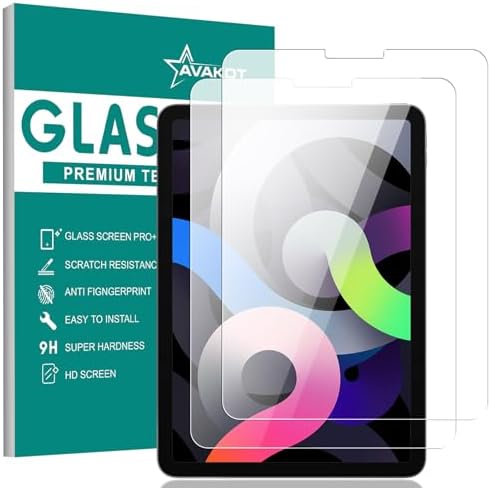 avakot 2 Pack Tempered Glass Film for iPad Air 5th Generation | Tempered Glass Screen Protector for iPad Air 4th 10.9 Inch 2022/2020 | Anti-Scratch Sensitive Screen Protector for iPad Pro 11