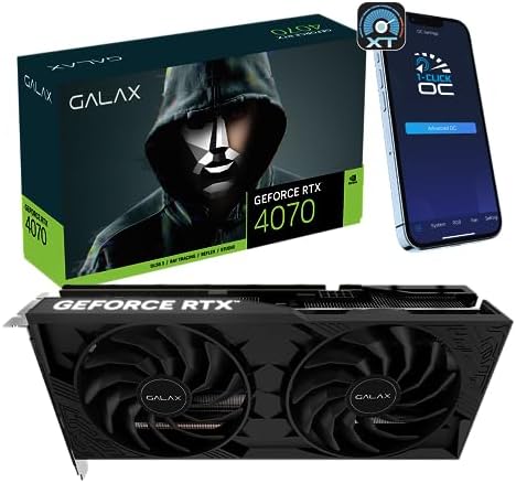 Placa de Video RTX4070 12GB GDDR6X 192BITS 1-CLICK OC 2X GALAX 47NOM7MD8DDF