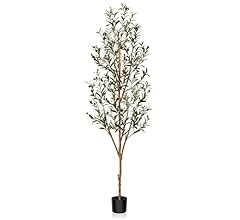 Kazeila Artificial Olive Tree 6FT Tall Faux Silk Plant for Home Office Decor Indoor Fake Potted Tree with Natural Wood Trun…