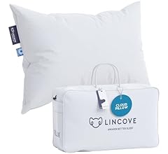 Lincove Cloud Natural Canadian White Down Luxury Sleeping Pillow - 625 Fill Power, 500 Thread Count Cotton Shell, Made in C…