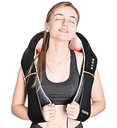 Renpho Electric Shiatsu Neck and Back Massager with Heat, Gifts for Men Women, 3D Kneading Massag...