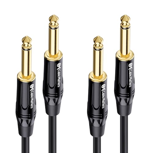 Cable Matters 2-Pack 1/4 Inch TS to TS Electric Guitar Cable 3 Feet - Guitar Cord/Guitar Amp Cord/Instrument Cable for Electr