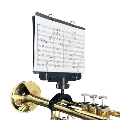 MusBoard Marching Lyre MB-TC10, Adjustable Marching Band Music Lyre for Trumpet, Mellophone and Clarinet with 10 Pages, Holds