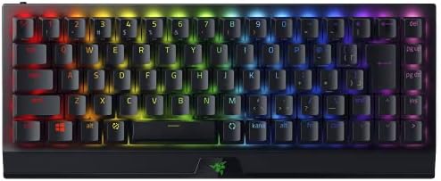 Razer ゲーミングキーボード ワイヤレス 無線 メカニカルキーボード BlackWidow V3 Mini HyperSpeed JP Green Switch 2.4GHz Bluetooth 最大200時間バッテリー メカニカル グリーン軸 65%レイアウト Chroma RGB ABS キーキャップ 日本語配列 【日本正規代理店保証品】 RZ03-03891700-R3J1 ブラック