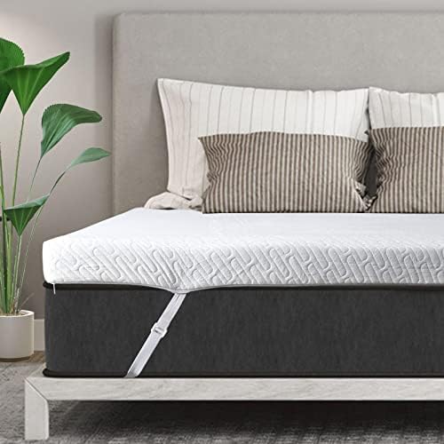 VALUXE 4 Inch Gel Memory Foam Mattress Topper California King Size High Density Cooling Pad Pressure Relief Bed Topper (with Removable & Washable Bamboo Cover)