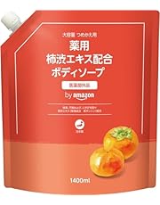 by Amazon 薬用 柿渋ボディソープ ペパーミント 大容量 詰替え用 1400ml(SOLIMO)