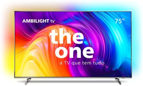 Smart TV 75" 4K 120 Hz Philips THE ONE, Google TV, Ambilight, P5, DTS Play-Fi, Freesync, Dolby Vision Atmos, 50W RMS 2.1-75PUG8807/78