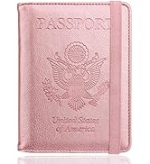 WALNEW RFID Passport Holder Cover Wallet for Women Men, PU Leather Card Holder Passport Case Trav...